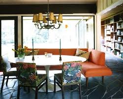 Configuration Only Not Built In Colorful Bench With Oval Table And Chairs Banquette Dining Beautiful Dining Rooms Banquette Seating