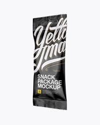 Matte Snack Package Mockup Half Side View In Flow Pack Mockups On Yellow Images Object Mockups Mockup Free Psd Mockup Psd Free Psd Mockups Templates
