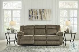 Furniture beige fabric sectional reclining sofa with cup. Burkner Mocha Power Reclining Sofa From Ashley Coleman Furniture