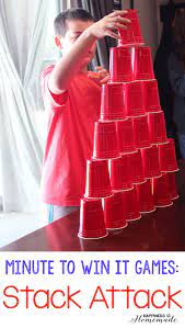 10 Awesome Minute To Win It Party Games Happiness Is Homemade Birthday Games Kids Party Games Minute To Win It Games