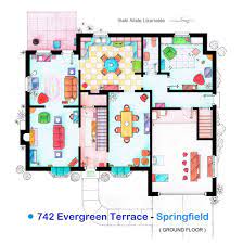 The common area features a large living room, a foyer with. An Artist Recreated The Floor Plans For These 9 Tv Homes And The Results Are Incredible