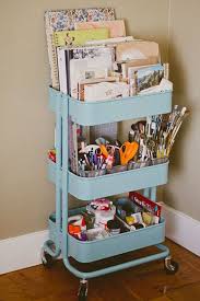 Store your art supplies neatly, conveniently and find everything just where you left it. How To Organize Art Supplies In A Small Space Maybe Get One Of Those Ikea Carts For R S Art Stuff Ikea Raskog Ikea Raskog Cart Workspace Desk