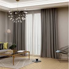 Modern Grey Blackout Curtain Solid Color Silk Imitation Curtain Living Room Bedroom Fabric One Panel Curtains Living Room Modern Curtains Living Room Living Room Decor Curtains