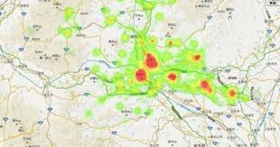 google map上にヒートマップを表示する 表示 ヒート ブログ