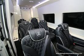 8 Passenger Mercedes Benz Sprinter Luxury Conversion With A Bathroom Elvis Snakewood Luxury Van Benz Sprinter Mercedes Benz Vans