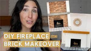 Diy red brick fireplace makeover ideas. Diy Painted Brick Fireplace Makeover On A Budget Before After Youtube