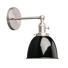 Industrial sconces are well suited to brighten areas with minimalist, modern decor, including bathrooms, hallways and kitchens. Phansthy Industrial Wall Light With On Off Switch Retro Wall Lamp With Dome Metal Shade E27 Indoor Wall Lighting Fixtures For Kitchen Bedroom Living Room Black Buy Online In Botswana At Botswana Desertcart Com