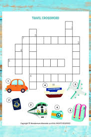 4 th of july printable crossword. Travel Crossword Puzzle For Kids