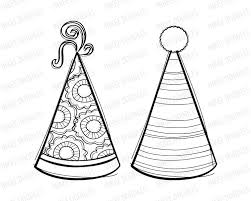 Birthday Party Hat Clipart Black And White Party Hats Digital Stamps Cute Kids Birthday Black Clip Art For Scrapbooking Educational Personal Commercial Use Digital Stamps Clip Art Vintage Clip Art