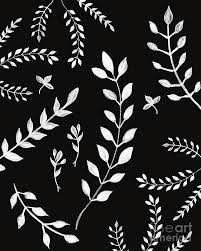 Let's learn how to draw a leaf easyfollow my step by step leaf drawing and you will be able to draw the same as mine. White Leaves Pattern 3 Drawing Decor Art Painting By Anitas And Bellas Art