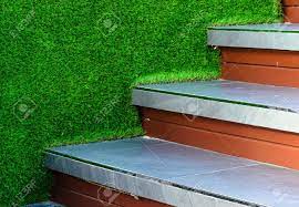 Magic garden garden paths garden grass garden bridge boxwood garden sun garden water garden shade garden garden beds. Stairway Tile And Artificial Grass Wall For Modern Garden Design Stock Photo Picture And Royalty Free Image Image 53041454
