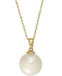 Ethically sourced akoya and freshwater pearls from the water to your neck. Macy S Pearl Necklace 14k Gold Cultured Freshwater Pearl Pendant 11mm Reviews Necklaces Jewelry Watches Macy S