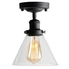 4.6 out of 5 stars. Tangshi Industrial Vintage Classic Semi Flush Mount Ceiling Light Fixtures Farmhouse Lighting Clear Glass Pendant Lighting Shade Edison Style Metal Glass Hanging Lights 1 Light Buy Online In Belize At Belize Desertcart Com Productid