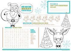 These activities are sure to amuse. Free Printable Christmas Activity Placemats For Kids Christmas Activities Free Christmas Printables Christmas Placemats