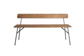 Comfortable seat and back with modern pinhole design. 10 Easy Pieces Modern Wooden Benches With Backs Remodelista