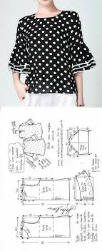 Blusa Com Manga 3 Babados Padroes De Costura Para Vestido Padroes De Vestuario Roupas Diy