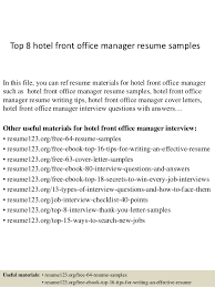 Checks cashiers in and out and verifies banks and deposits at the end of. Top 8 Hotel Front Office Manager Resume Samples