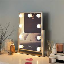 Wrought Studio Seija Hollywood Lighted Magnifying Makeup Mirror Wayfair Hollywood Mirror With Lights Large Lighted Makeup Mirror Lighted Vanity Mirror