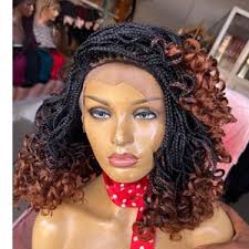 Peluca trenzada sin nudos, peluca hecha a mano, sin nudos, pelucas para  mujer negra