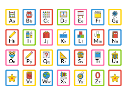 Play and learn abcs with these free printable alphabet flash cards. School Themed Alphabet Flash Cards 243067 Vector Art At Vecteezy