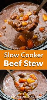 Slow Cooker Beef Stew Recipe In Crock Pot Easy Best Recipe Box Recipe Slow Cooker Beef Stew Recipes Slow Cooker Recipes Beef Stew