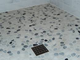 Pebble Shower Floor Marble Tile Walls And Square Drain Pebble Shower Floor Shower Floor Flooring