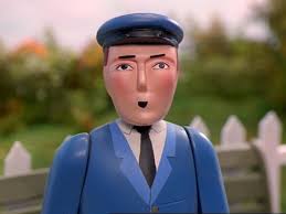 James's Driver: “Now James. You'll have to push Toby!” James (cross):  “What?! ME?! ME?! Push Toby AND pull my train too!” Rarity: “Why yes James,  The Poor Darling cannot move!” James (cross): “