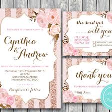 Sometimes unwritten wedding thank you cards sitting on your desk after the big event can feel like a ton of bricks weighing you down. Rose Gold Wedding Invitation Rsvp Thank You Engagement Party Invite