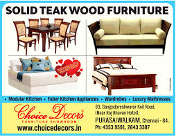 Picture detail for best teak wood furniture in bangalore teak wood furniture demo fab home bangalore. Choice Decors Furniture Showroom Modular Kitchen Solid Teak Wood Furniture Ad Advert Gallery