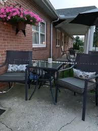 It includes one dining table, two benches, and four armchairs. Seats 4 Grey With Leaves New Alexandra Square 5 Piece Patio Dining Set Patio Furniture Accessories Patio Lawn Garden Fcteutonia05 De
