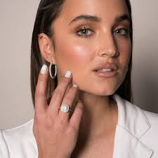 14 Karat White Gold Double Halo 1.55 Carat Diamond Ring