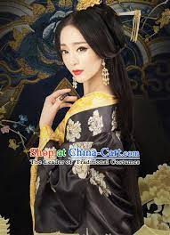 Tang Dynasty Yang Yuhuan Palace Empress Costume And Hair Accessories Complete Set Black Peony Costumes For Women Dance Wear