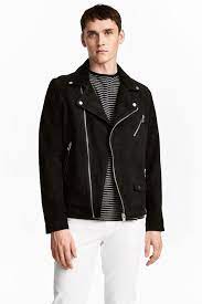 Biker Jacket Black Silver Coloured Men H M Biker Jacket H M Men Jackets