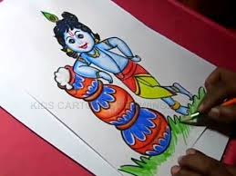 How To Draw Lord Little Krishna Color Drawing Step By Step