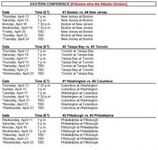 The boston bruins will play aug. Nhl Releases Playoff Schedule Yardbarker