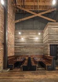 The Long Booths And The Wood Walls Make This Space Look Huge Cool Restaurant Design Restaurant Interior Restaurant Interior Design