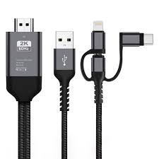 Buy type c cables at india's best online shopping store. 3 In 1 Hdmi Adapter Cable Lighting Type C Micro Usb To Hdmi Cable Digital Audio Mirror Mobile Phone Screen To Tv Projector Monitor 1080p Hdtv Adapter For Ios And Android Devices 2 0m 6 5ft