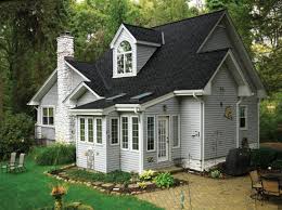 Black And Grey Houses Black Roof White Trim Light Gray Walls Roof Would Float On A Light Gray Lot Roof Colors Architectural Shingles Roof Roof Shingle Colors