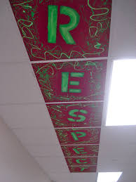Ceiling Tile Art Love It Wonder If We Could Do This With Respectful Responsible And Safe Ceiling Tiles Art School Murals Classroom Ceiling Decorations