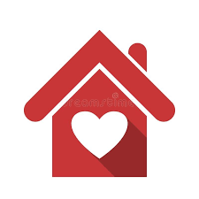 Red House Icon With Heart Isolated On White Background House Of Love Icon With Affiliate Heart Isolated Icon Red House Home Icon Red House Red