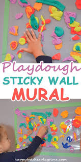 Playdough Sticky Wall Mural Happy Toddler Playtime Arts And Crafts For Kids Art Activities For Toddlers Playdough Activities