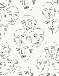 Face Contour Drawing Pattern By Dvnadptr Contour Drawing Abstract Face Art Contour Line Drawing