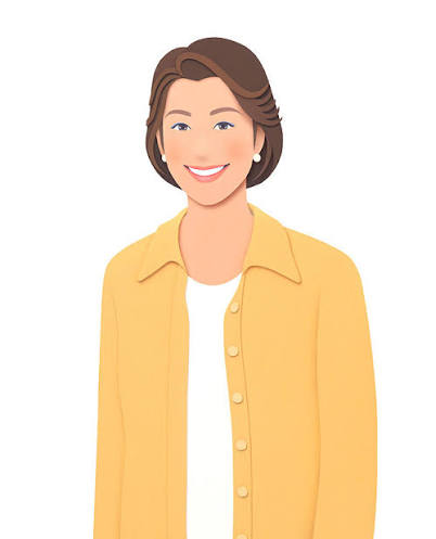 笑顔の若い女性・キャリアウーマンやワーキングマザーをイメージした人物イラスト