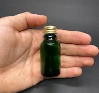 15 CC YEŞİL CAM ŞİŞE - METAL GOLD CONTALI KAPAKLI - 15 ML ...