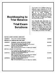 Bookkeeping To Trial Balance Trial Exam Solutions 1 Pdf Course Hero