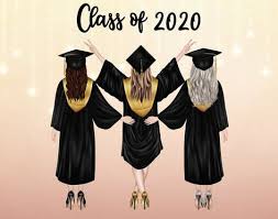 Graduation Personalized Custom Best Friends High School Etsy Graduation Girl Graduation Art Digital Portrait