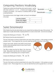 5th grade equivalent fractions (nc). Comparing Fractions Lesson Plan Clarendon Learning