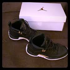 Black And Gold Jordans Womens Jordan Shoes Women Air Jordans 12 Retro Black And Gold Color Black Size 7 5 In 2020 Air Jordans Black Gold Jordans Air Jordan 12 Retro