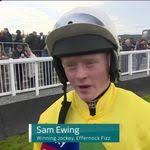 Irish jockey Sam Ewing can't wait to return to Wales after taking the Welsh  Champion Hurdle with Effernock Fizz at Ffos Las