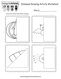 halloween drawing activity worksheet free kindergarten holiday worksheet for kids